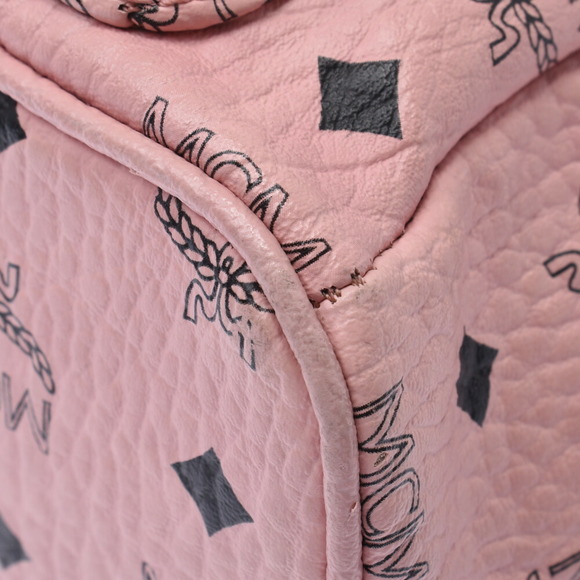 MCM Backpack Side Studs Pink Leather Daypack - Picture 6 of 12